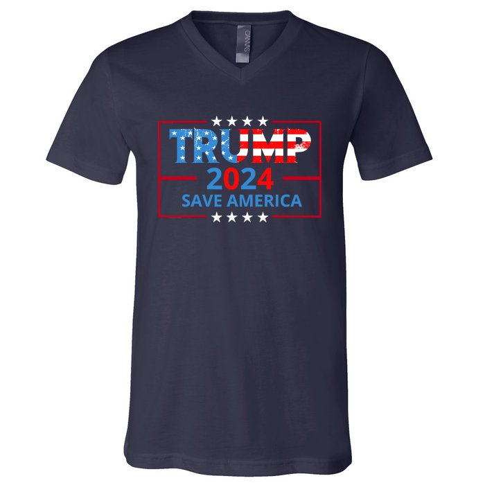 Trump 2024 Save America Trump 2024 V-Neck T-Shirt