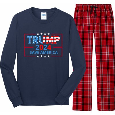 Trump 2024 Save America Trump 2024 Long Sleeve Pajama Set