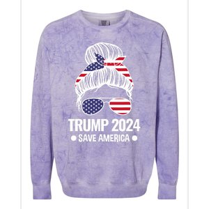 Trump 2024 Save America President Colorblast Crewneck Sweatshirt