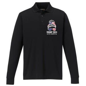 Trump 2024 Save America President Performance Long Sleeve Polo