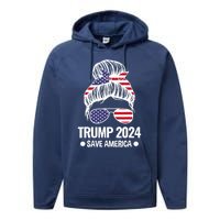 Trump 2024 Save America President Performance Fleece Hoodie