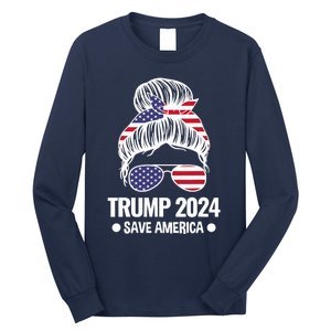 Trump 2024 Save America President Long Sleeve Shirt