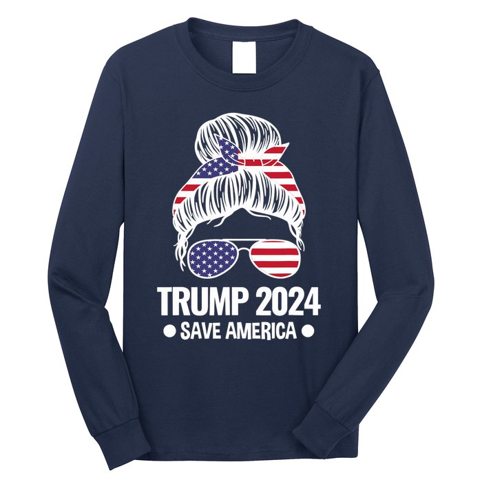 Trump 2024 Save America President Long Sleeve Shirt