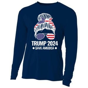 Trump 2024 Save America President Cooling Performance Long Sleeve Crew