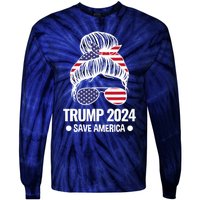 Trump 2024 Save America President Tie-Dye Long Sleeve Shirt