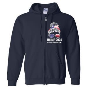 Trump 2024 Save America President Full Zip Hoodie