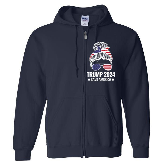 Trump 2024 Save America President Full Zip Hoodie