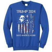 Trump 2024 Save America Again Usa Flag Gun Patriotic Gift Sweatshirt