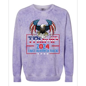 Trump 2024 Save America Again Usa Flag 2024 45 47 Colorblast Crewneck Sweatshirt