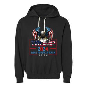 Trump 2024 Save America Again Usa Flag 2024 45 47 Garment-Dyed Fleece Hoodie