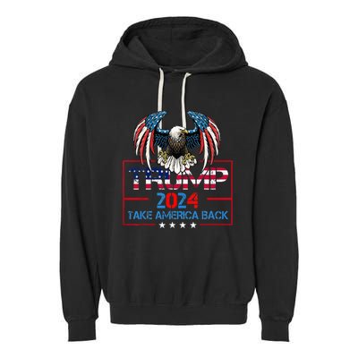 Trump 2024 Save America Again Usa Flag 2024 45 47 Garment-Dyed Fleece Hoodie