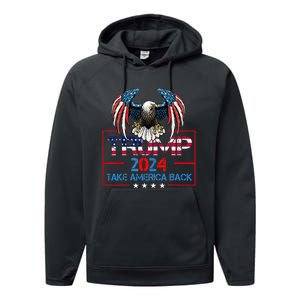 Trump 2024 Save America Again Usa Flag 2024 45 47 Performance Fleece Hoodie