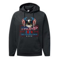 Trump 2024 Save America Again Usa Flag 2024 45 47 Performance Fleece Hoodie