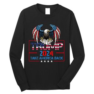 Trump 2024 Save America Again Usa Flag 2024 45 47 Long Sleeve Shirt