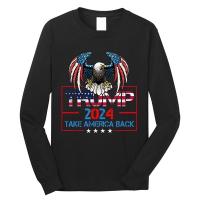 Trump 2024 Save America Again Usa Flag 2024 45 47 Long Sleeve Shirt