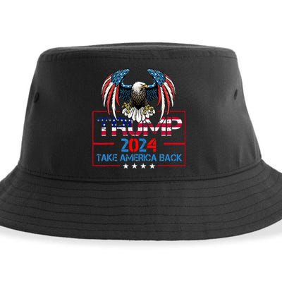 Trump 2024 Save America Again Usa Flag 2024 45 47 Sustainable Bucket Hat