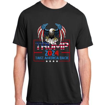 Trump 2024 Save America Again Usa Flag 2024 45 47 Adult ChromaSoft Performance T-Shirt