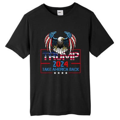 Trump 2024 Save America Again Usa Flag 2024 45 47 Tall Fusion ChromaSoft Performance T-Shirt