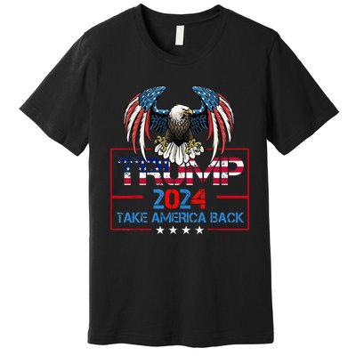 Trump 2024 Save America Again Usa Flag 2024 45 47 Premium T-Shirt