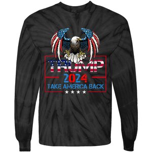 Trump 2024 Save America Again Usa Flag 2024 45 47 Tie-Dye Long Sleeve Shirt