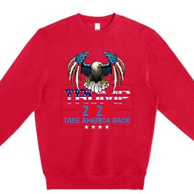 Trump 2024 Save America Again Usa Flag 2024 45 47 Premium Crewneck Sweatshirt