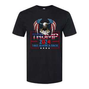 Trump 2024 Save America Again Usa Flag 2024 45 47 Softstyle CVC T-Shirt