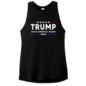 Trump 2024 Save America Save America Again Trump Ladies PosiCharge Tri-Blend Wicking Tank