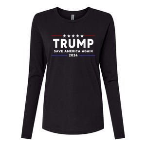 Trump 2024 Save America Save America Again Trump Womens Cotton Relaxed Long Sleeve T-Shirt