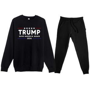 Trump 2024 Save America Save America Again Trump Premium Crewneck Sweatsuit Set