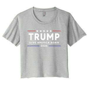 Trump 2024 Save America Save America Again Trump Women's Crop Top Tee