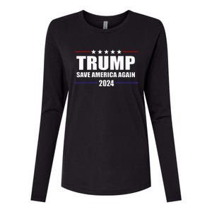 Trump 2024 Save America Save America Again Trump Womens Cotton Relaxed Long Sleeve T-Shirt