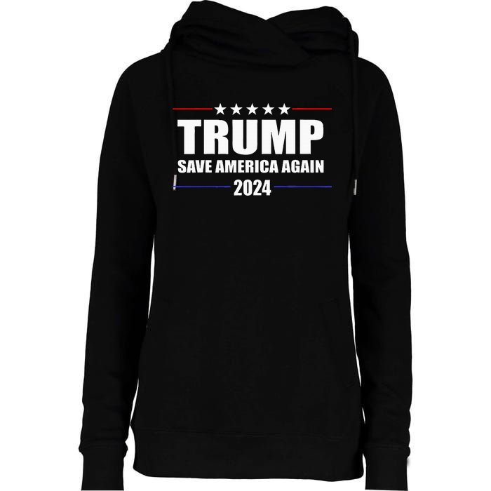 Trump 2024 Save America Save America Again Trump Womens Funnel Neck Pullover Hood