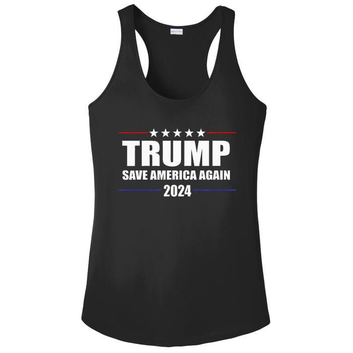 Trump 2024 Save America Save America Again Trump Ladies PosiCharge Competitor Racerback Tank