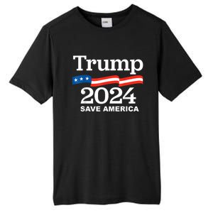 Trump 2024 Save America Trump 2024 Tall Fusion ChromaSoft Performance T-Shirt