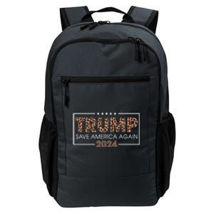 Trump 2024 Save America Again Leopard Print Gift Cute Gift Daily Commute Backpack