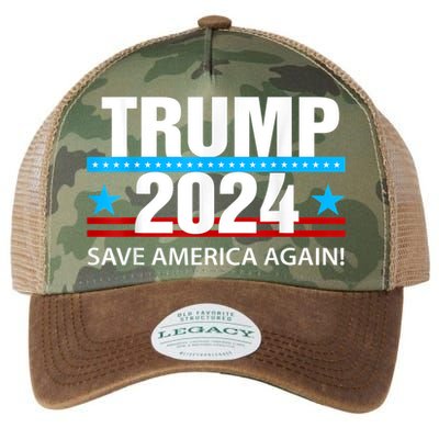 TRUMP 2024 Save America Again Pro Trump Legacy Tie Dye Trucker Hat