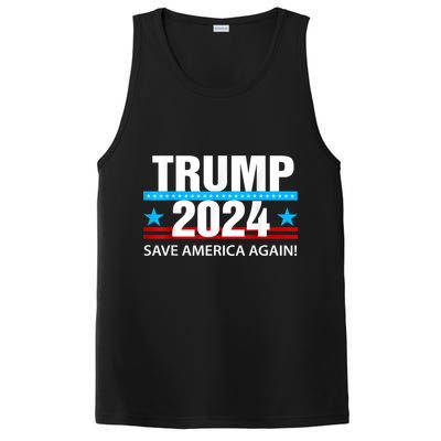 TRUMP 2024 Save America Again Pro Trump PosiCharge Competitor Tank