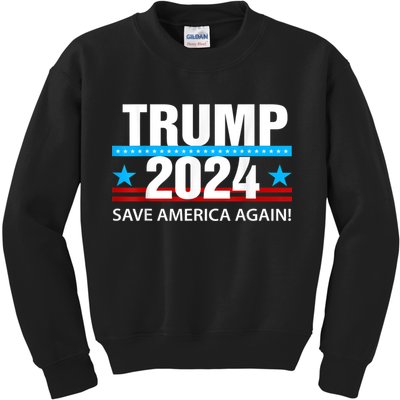TRUMP 2024 Save America Again Pro Trump Kids Sweatshirt