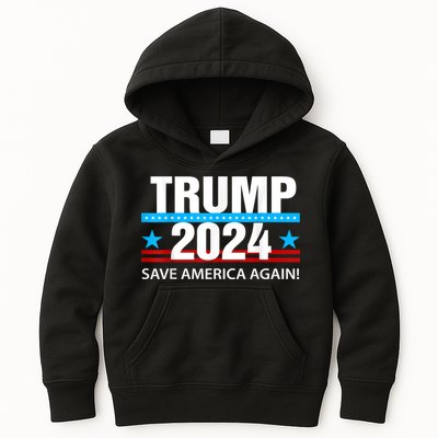 TRUMP 2024 Save America Again Pro Trump Kids Hoodie
