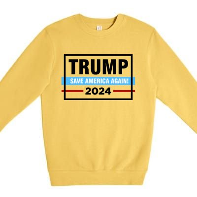 Trump 2024 Save America Again Premium Crewneck Sweatshirt