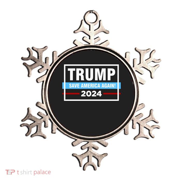 Trump 2024 Save America Again Metallic Star Ornament