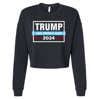 Trump 2024 Save America Again Cropped Pullover Crew