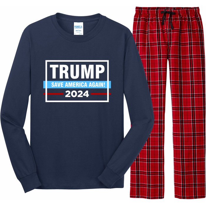 Trump 2024 Save America Again Long Sleeve Pajama Set