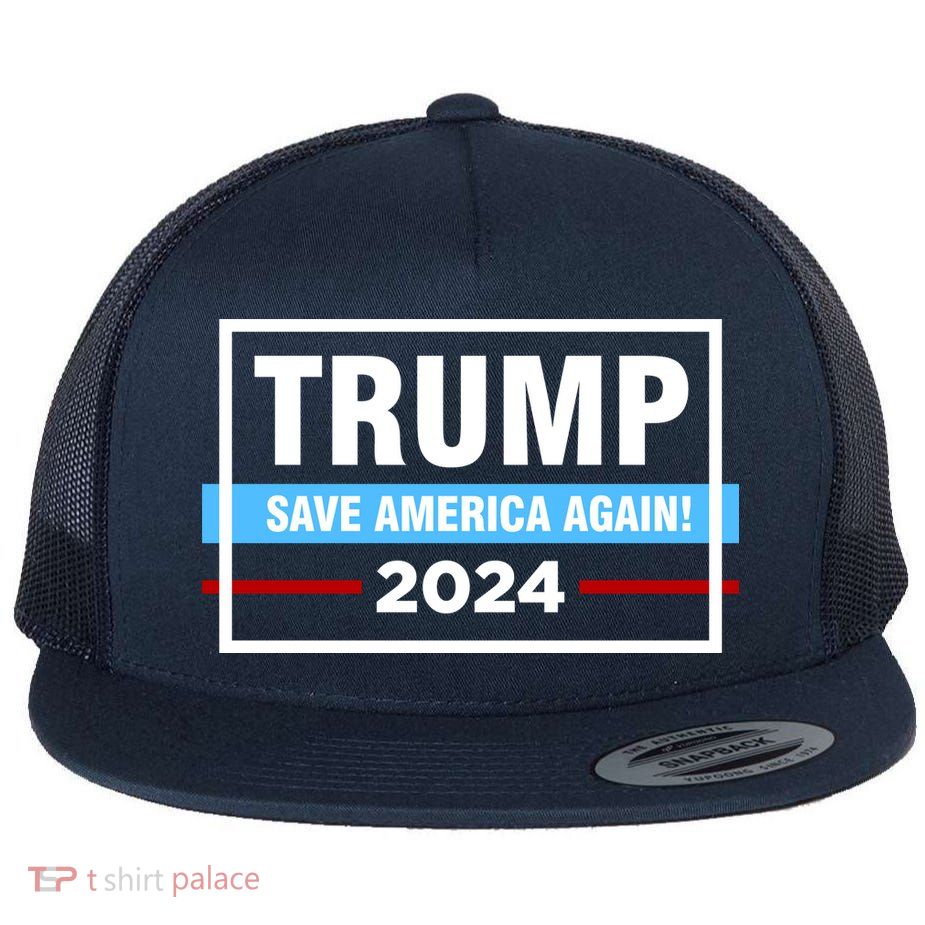 Trump 2024 Save America Again Flatbill Hat