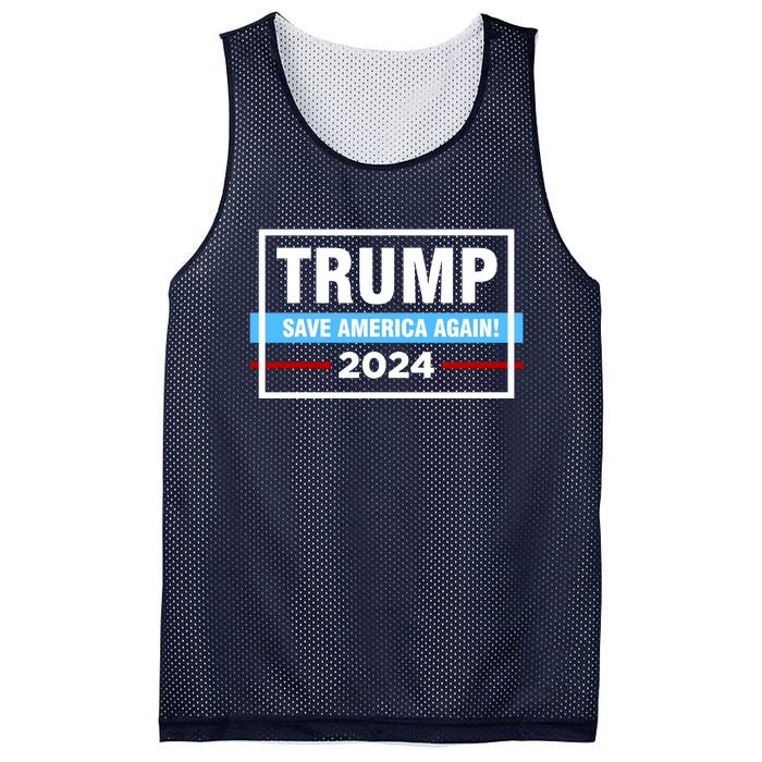 Trump 2024 Save America Again Mesh Reversible Basketball Jersey Tank