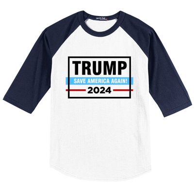 Trump 2024 Save America Again Baseball Sleeve Shirt