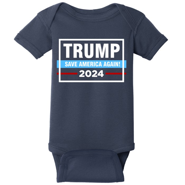 Trump 2024 Save America Again Baby Bodysuit