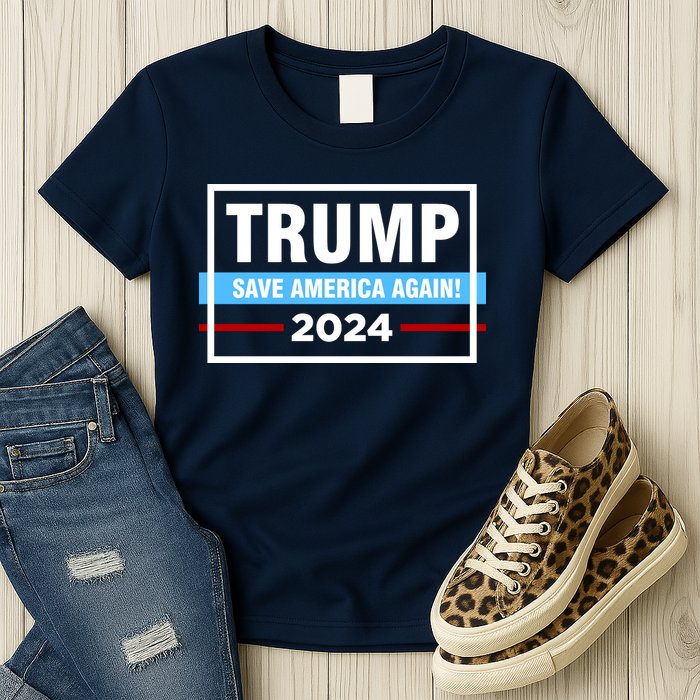 Trump 2024 Save America Again Womens T-Shirt