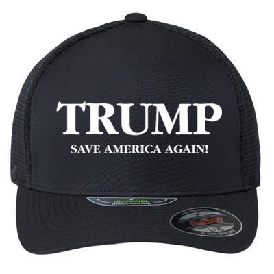 Trump 2024 Save America Again Flexfit Unipanel Trucker Cap