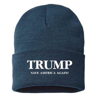 Trump 2024 Save America Again Sustainable Knit Beanie